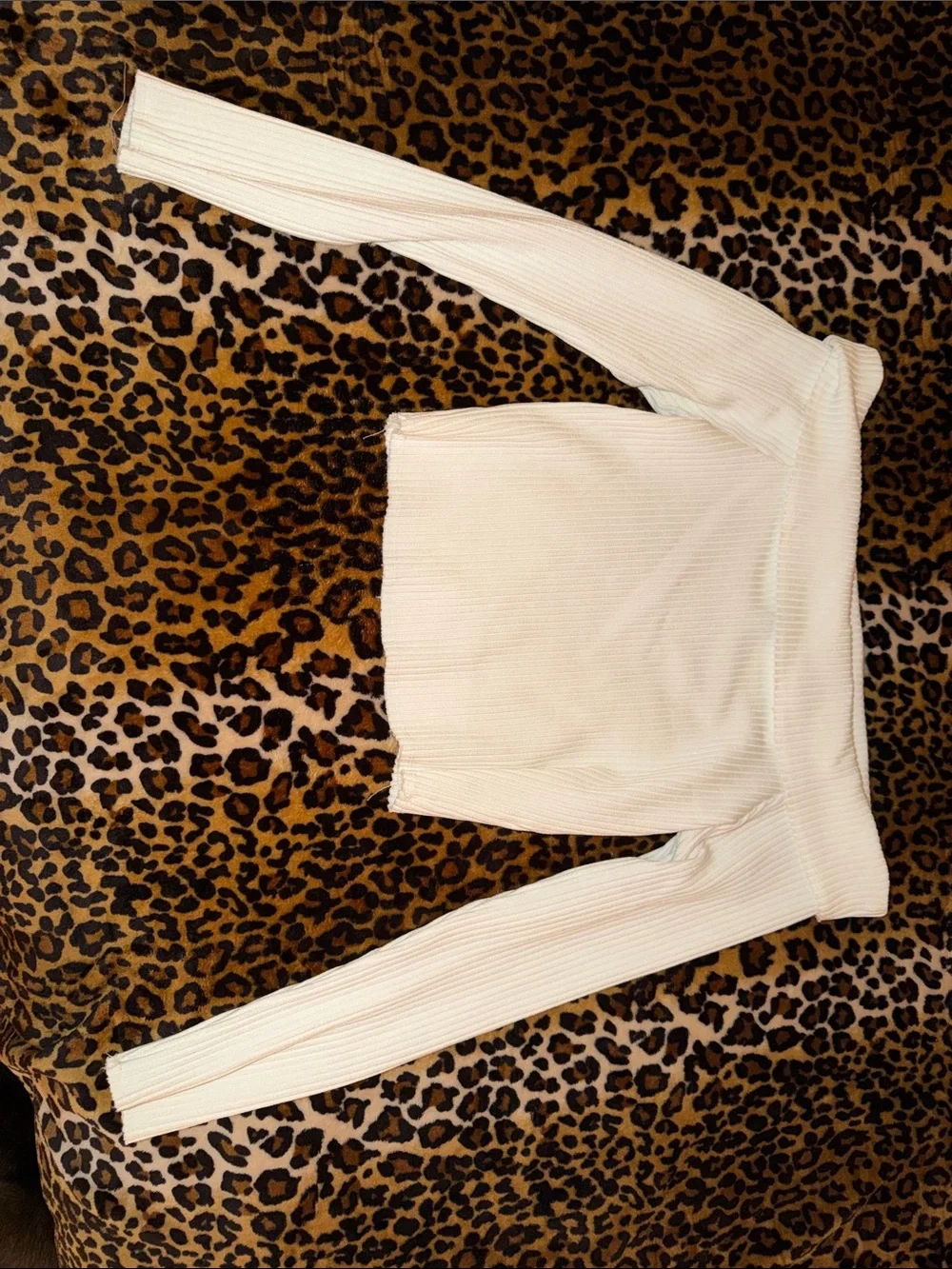 wild fable Cream Ribbed Mini Skirt